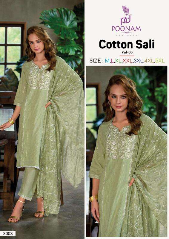 Poonam designer cotton sali vol-03 indian cotton embroidered kurti tunic dress