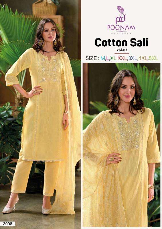 Poonam designer cotton sali vol-03 indian cotton embroidered kurti tunic dress