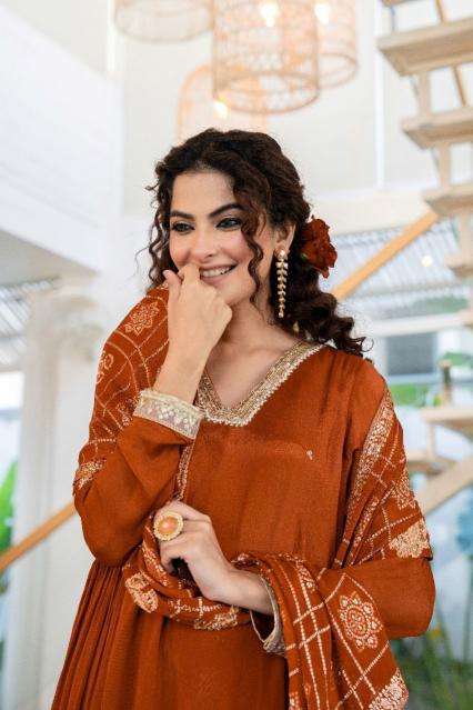 Premium article chinon with beautiful handwork Kurti distributors in Chennai
