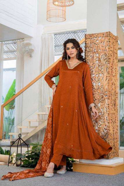 Premium article chinon with beautiful handwork Kurti distributors in Chennai