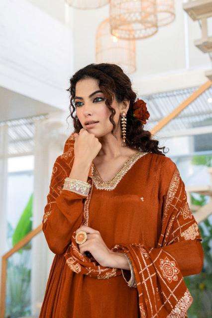 Premium article chinon with beautiful handwork Kurti distributors in Chennai