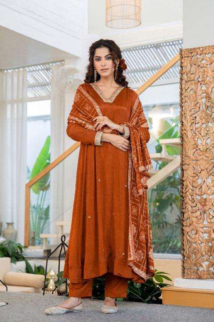 Premium article chinon with beautiful handwork Kurti distributors in Chennai