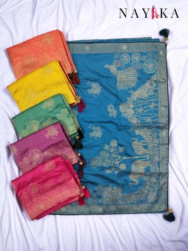 Present nylon silk with siroski d.no.106 Designer sarees wholesale Bangalore