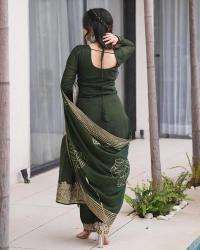 Presenting green color roman silk 3 Ladies kurti manufacturer in Mumbai