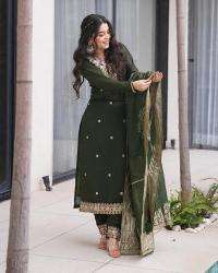 Presenting green color roman silk 3 Ladies kurti manufacturer in Mumbai