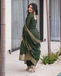 Presenting green color roman silk 3 Ladies kurti manufacturer in Mumbai