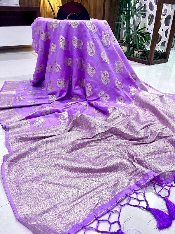 Pure soft khadi crepe silk with antique pallu Online Saree Sale