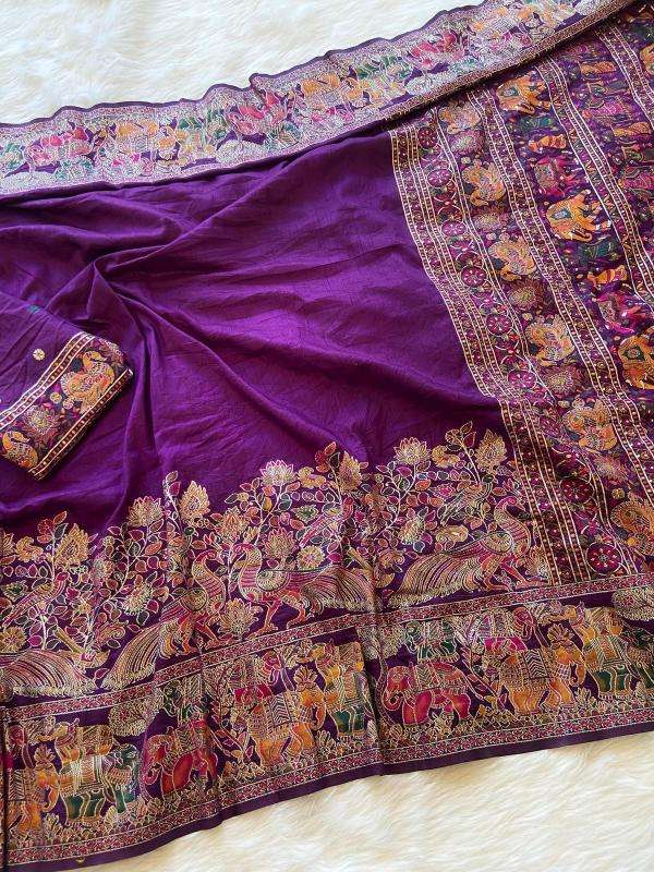 Pure soft rajwadi pashmina Saree supplier in Mumbai