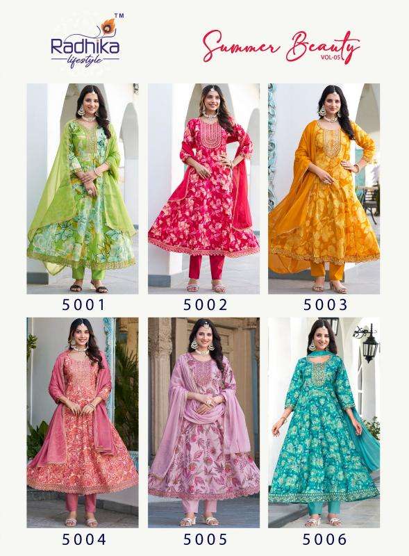 Radhika lifestyle summer beauty vol 5 Designer Kurti wholesaler in Ahmedabad