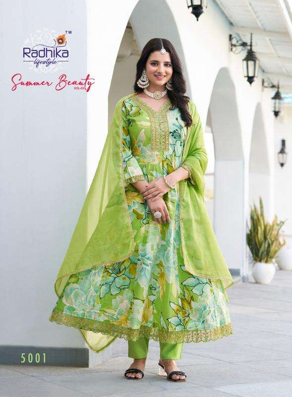 Radhika lifestyle summer beauty vol 5 Designer Kurti wholesaler in Ahmedabad