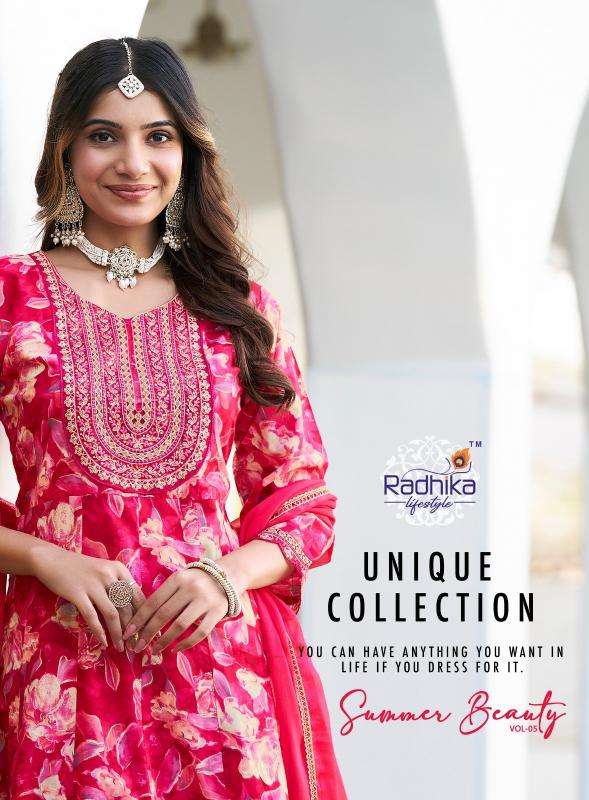 Radhika lifestyle summer beauty vol 5 Designer Kurti wholesaler in Ahmedabad