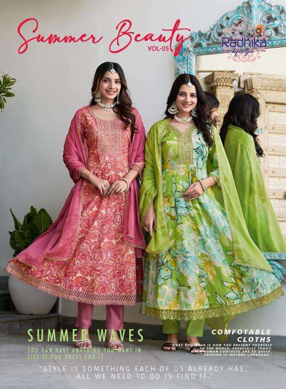 Radhika lifestyle summer beauty vol 5 Designer Kurti wholesaler in Ahmedabad