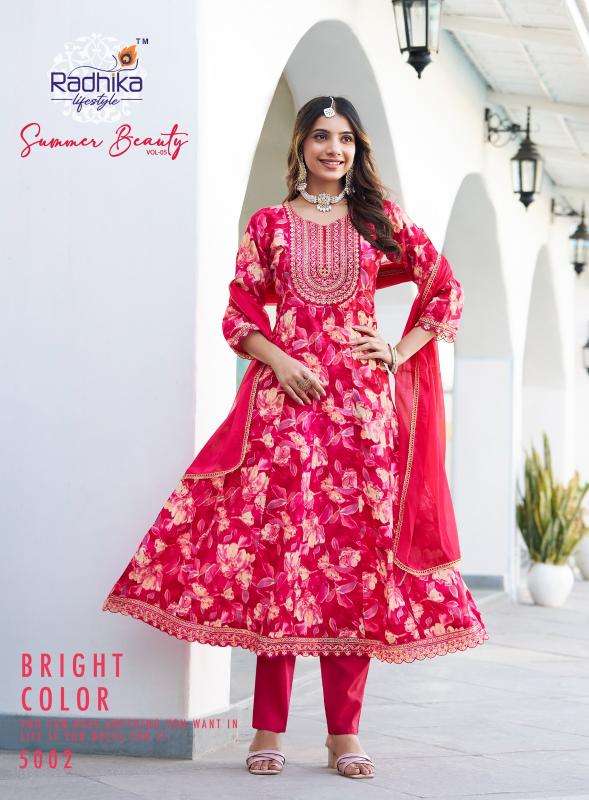 Radhika lifestyle summer beauty vol 5 Designer Kurti wholesaler in Ahmedabad