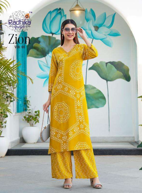 Radhika lifestyle zion vol 1 co ord set Kurti manufacturers in Mumbai