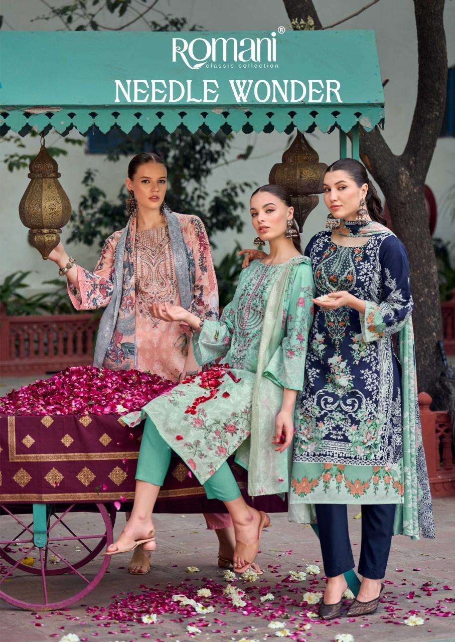 Romani needle wonder soft cotton Surat dress material online