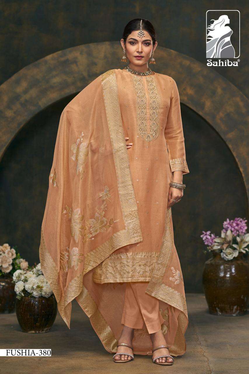 Sahiba fushia Dress materials manufacturer in India