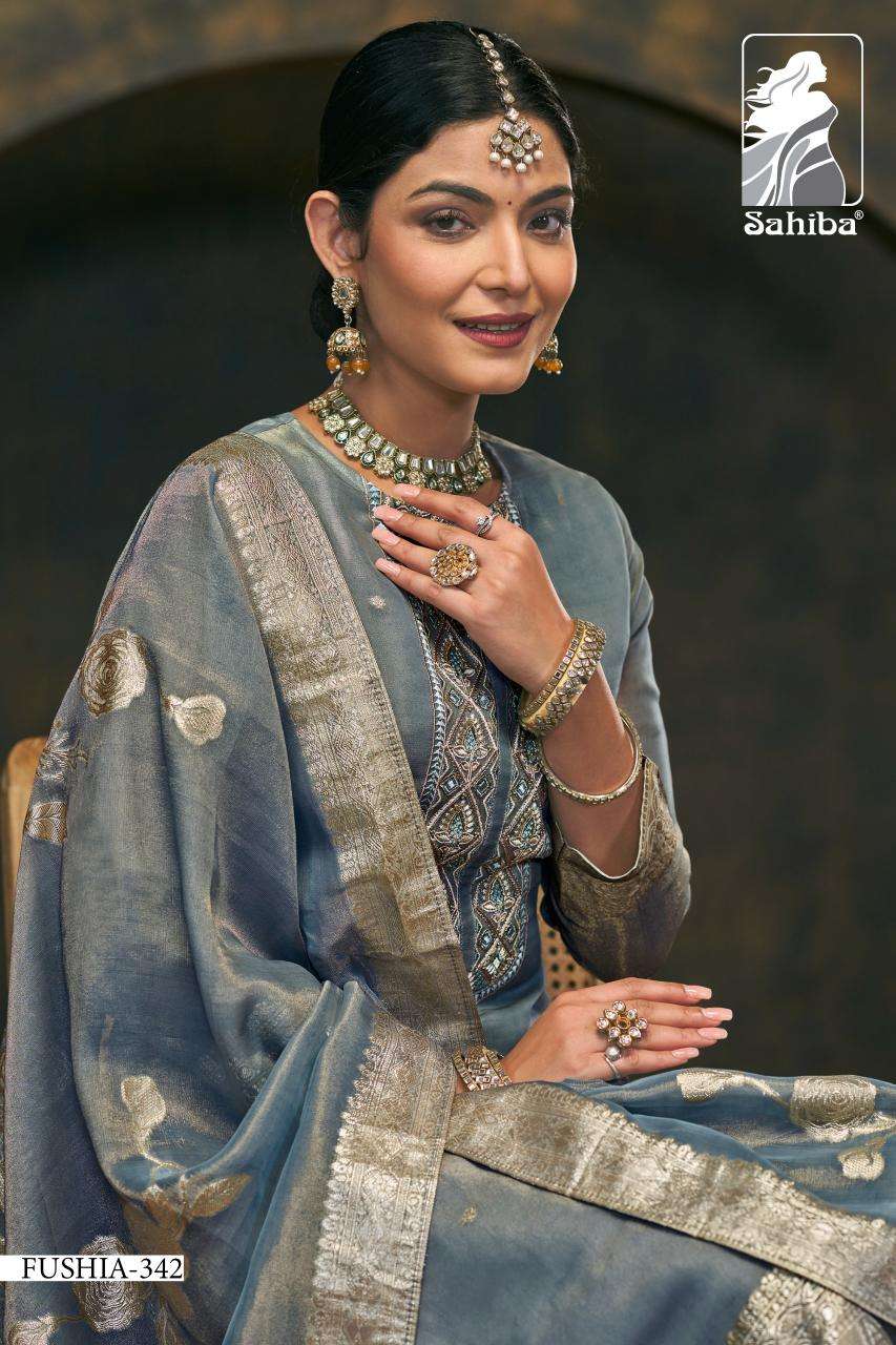Sahiba fushia Dress materials manufacturer in India
