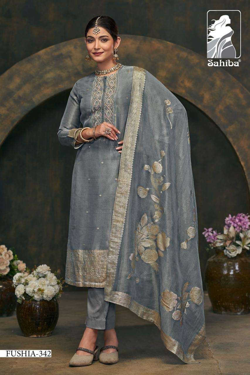 Sahiba fushia Dress materials manufacturer in India