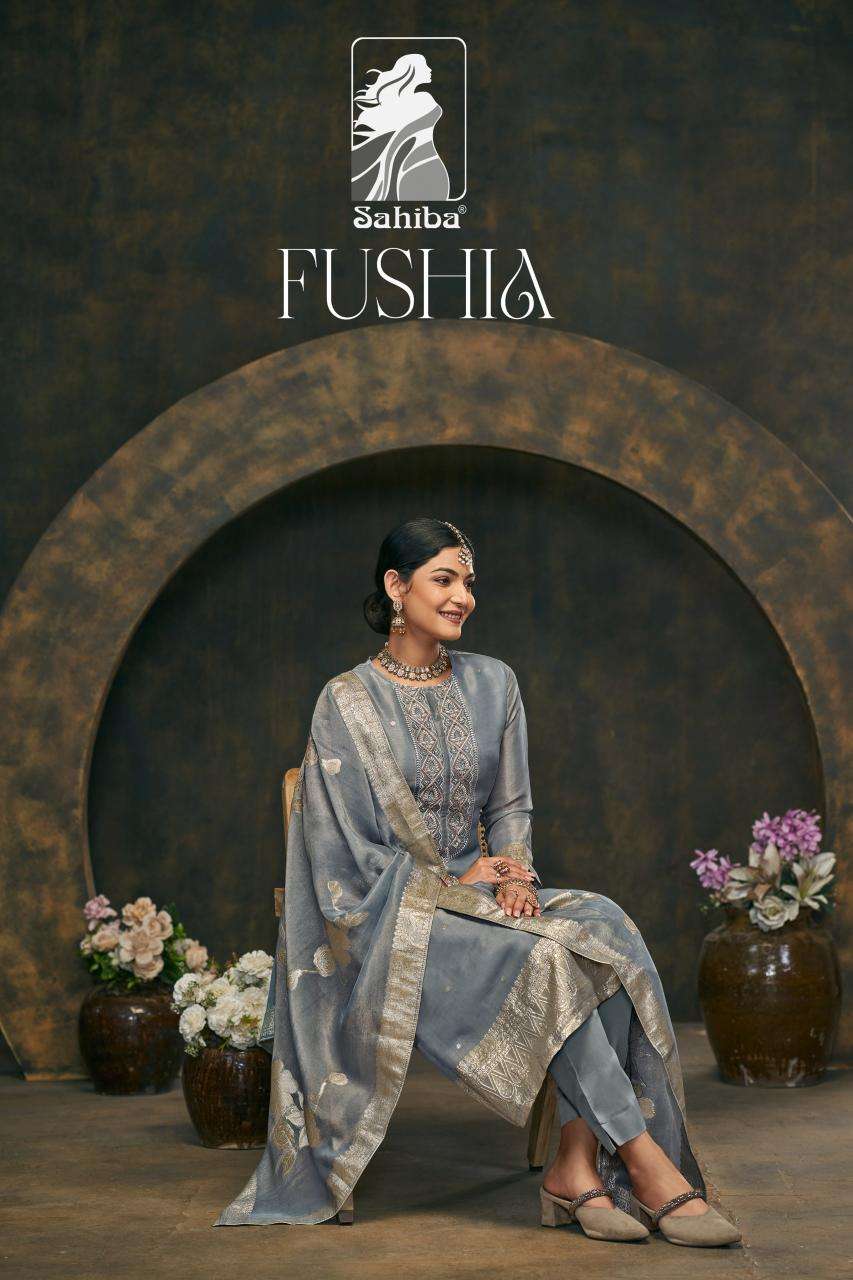 Sahiba fushia Dress materials manufacturer in India