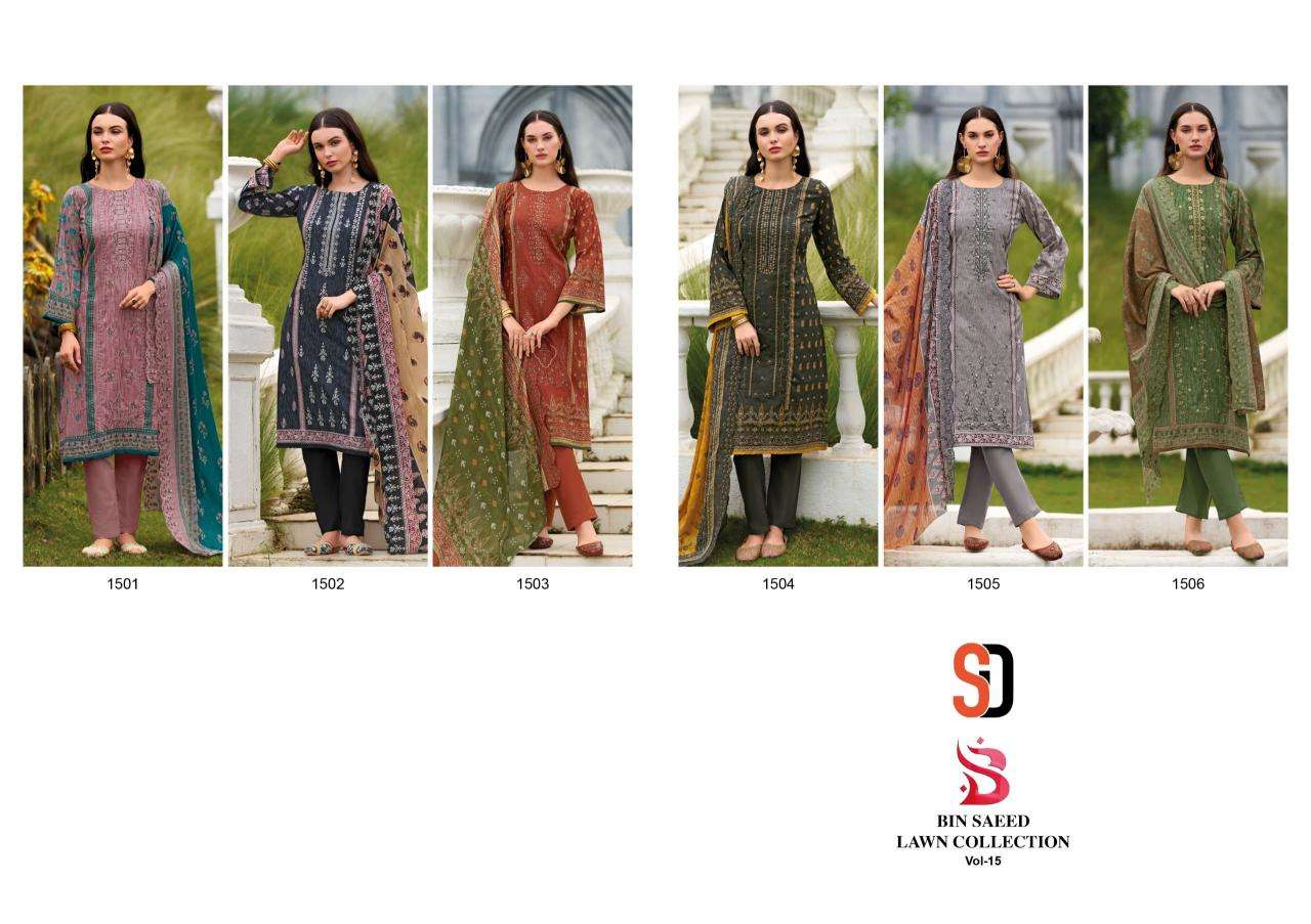 Sharadddha designer bin saeed vol 15 Bulk dress materials suppliers