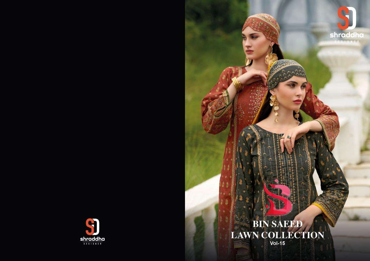 Sharadddha designer bin saeed vol 15 Bulk dress materials suppliers