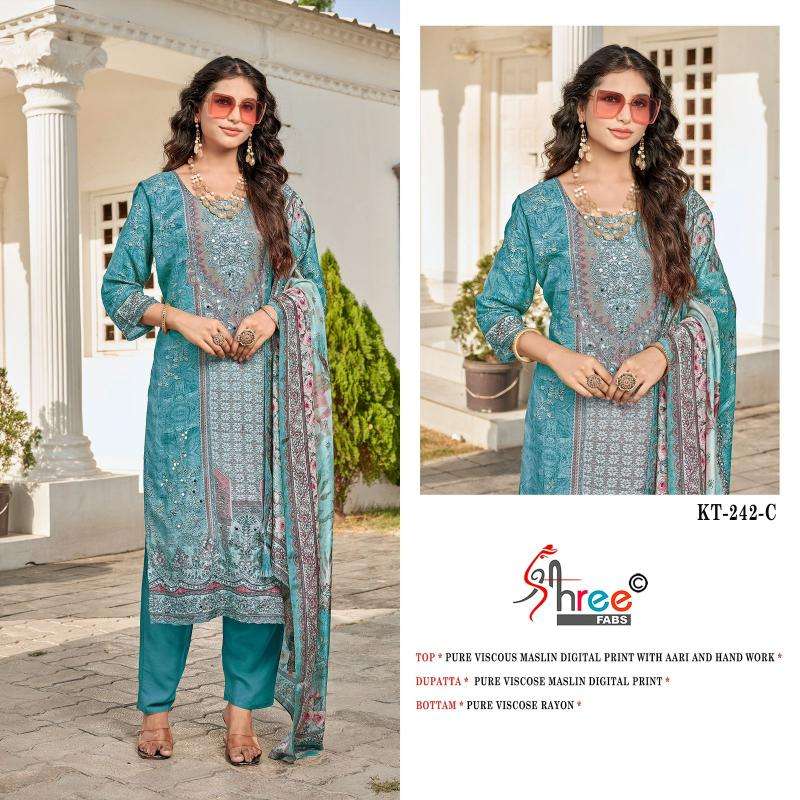 Shree fab d.no- KT - 242 Wholesale Indian dress materials