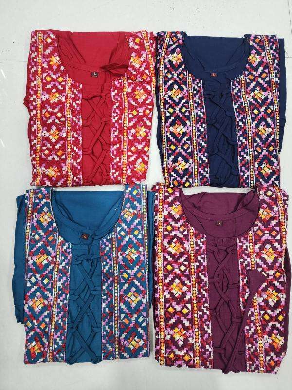 Shree salasar reyon with embroidery indian kurti for ladies