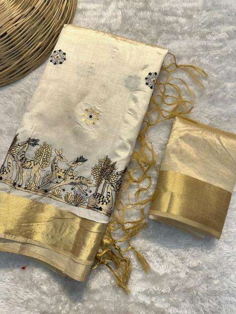 Special tusser quality with kalankari designer Wholesale saree manufacturers in Delhi