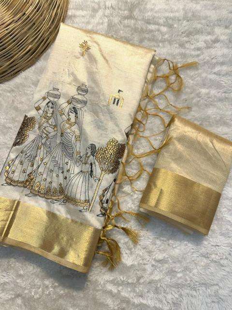 Special tusser quality with kalankari designer Wholesale saree manufacturers in Delhi