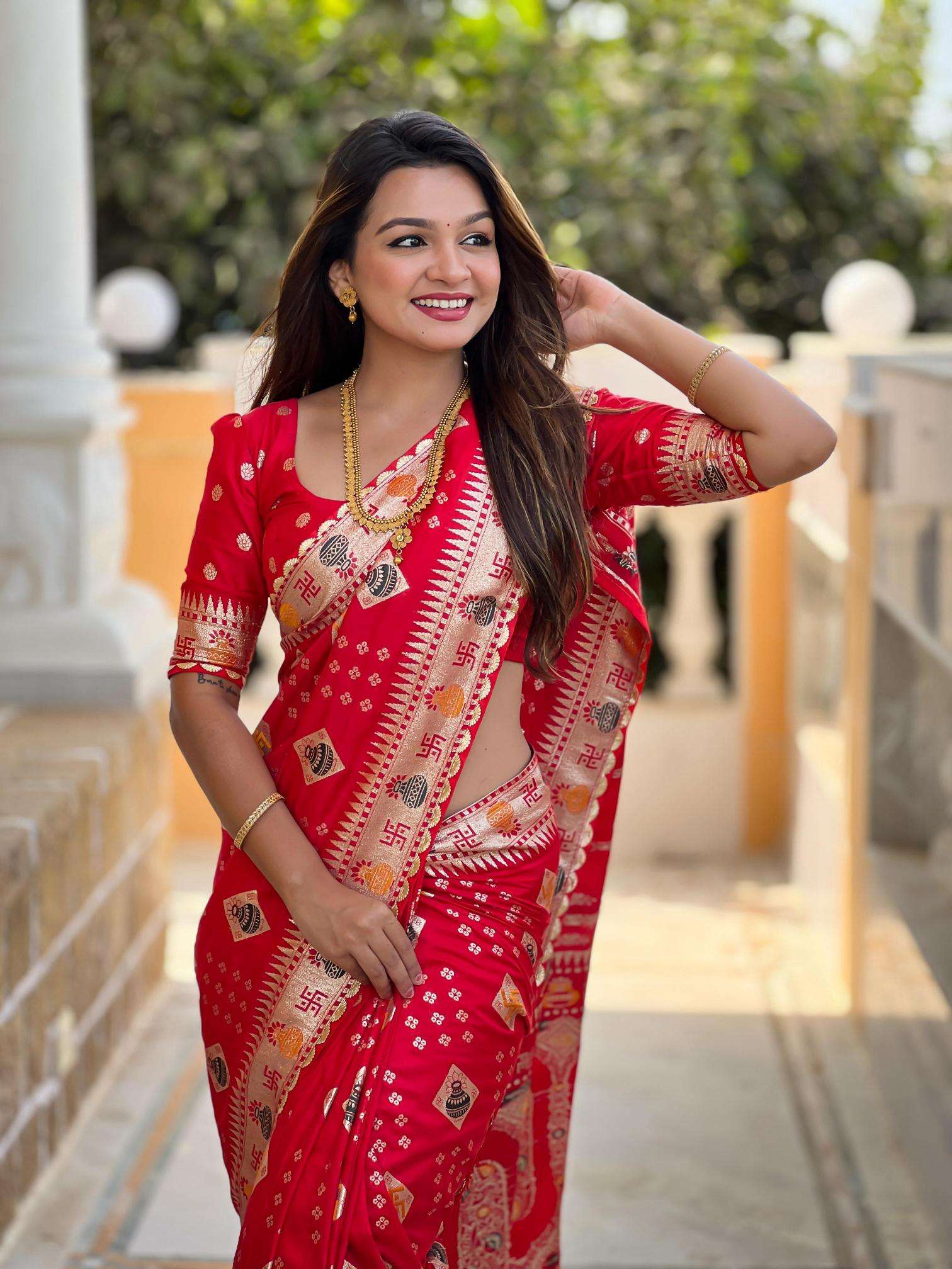 Swastik pure viscous dolla silk swastik Surat saree market online