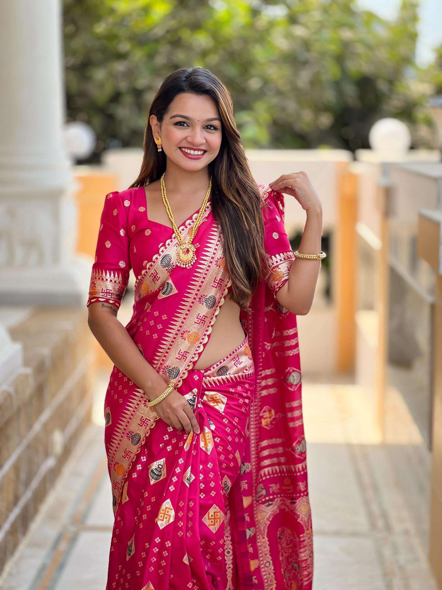 Swastik pure viscous dolla silk swastik Surat saree market online