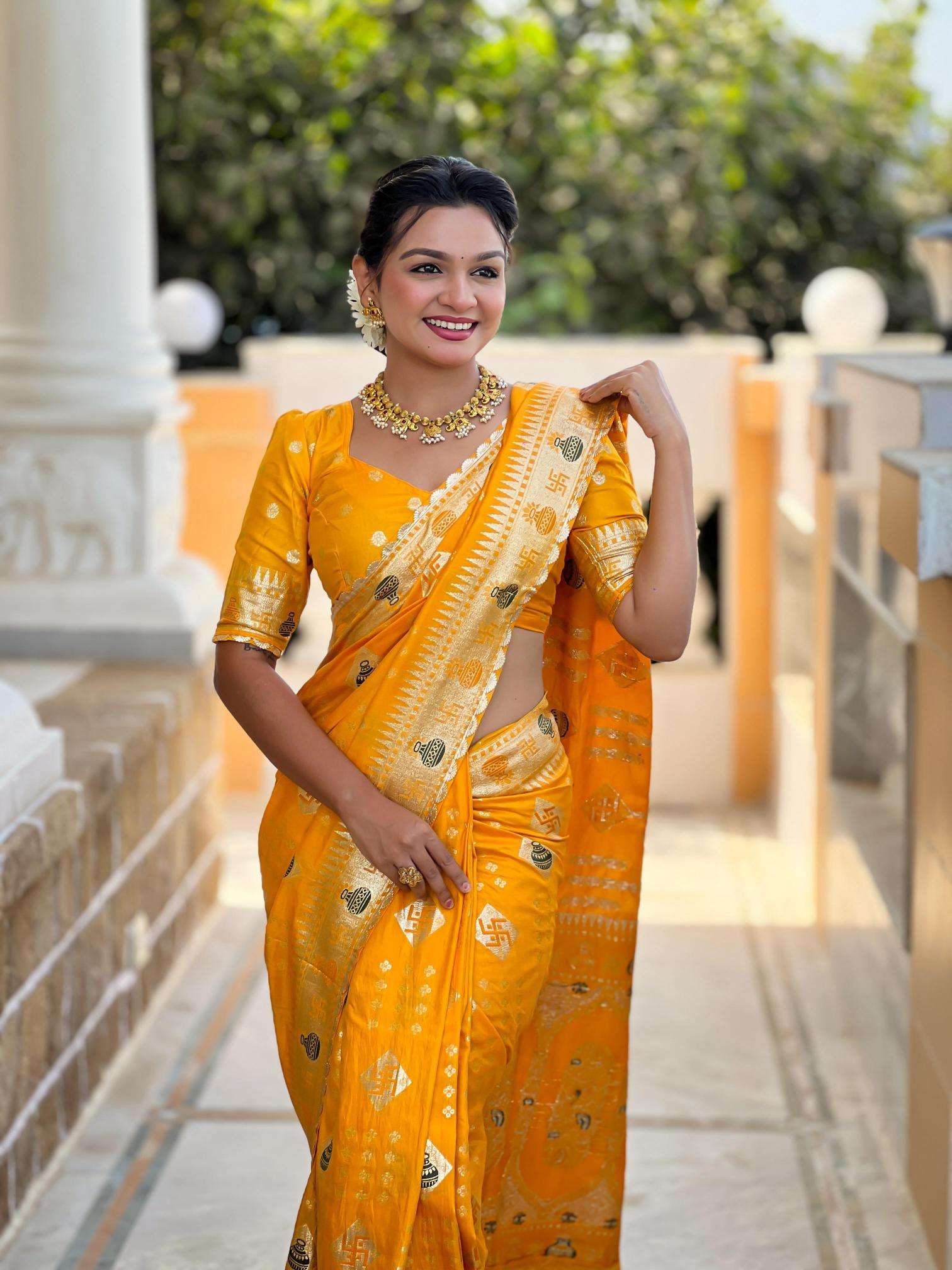 Swastik pure viscous dolla silk swastik Surat saree market online