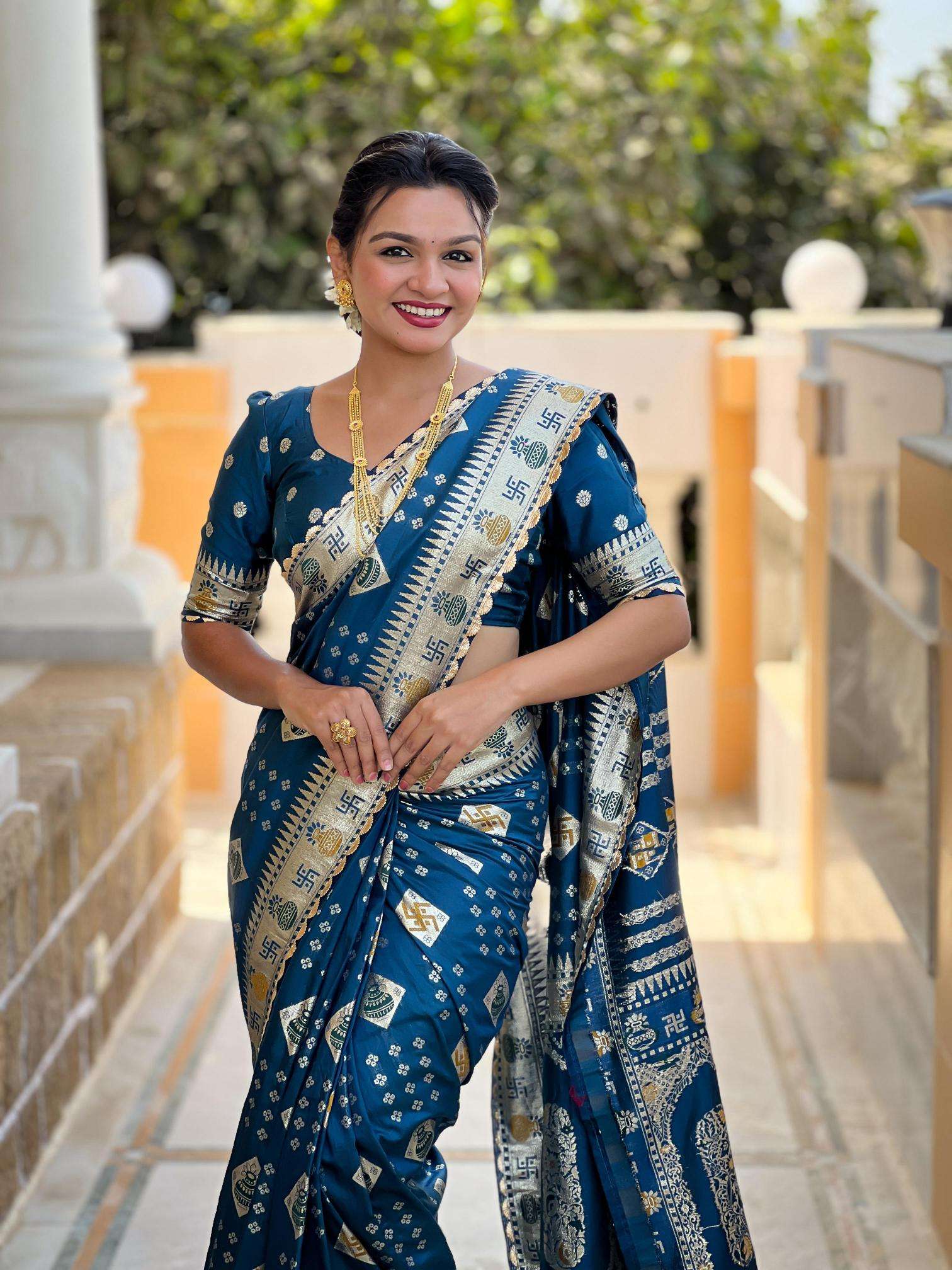 Swastik pure viscous dolla silk swastik Surat saree market online