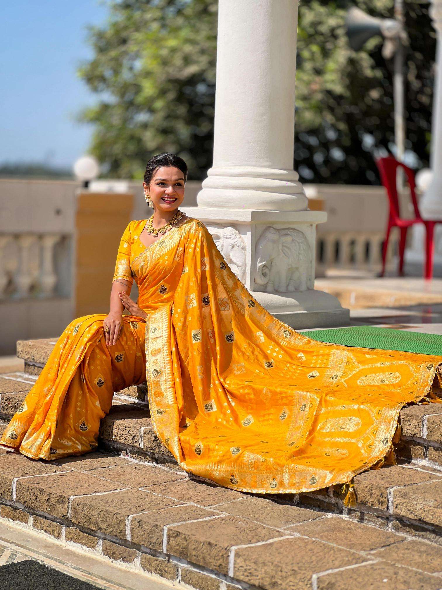 Swastik pure viscous dolla silk swastik Surat saree market online