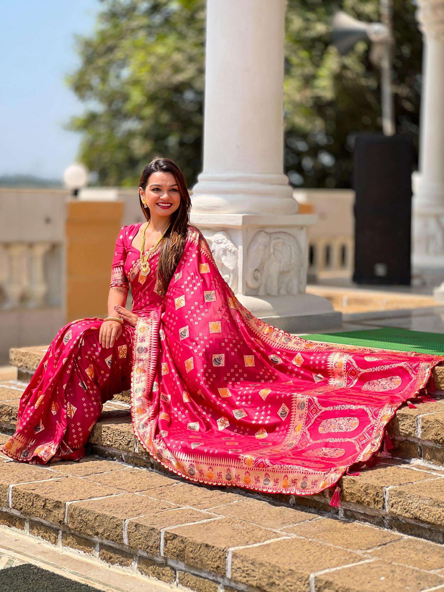 Swastik pure viscous dolla silk swastik Surat saree market online