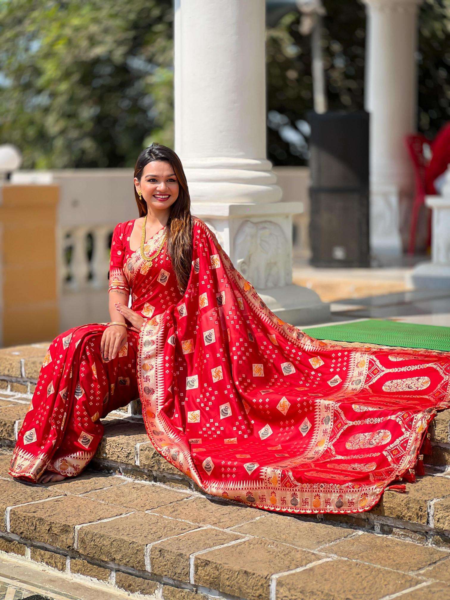 Swastik pure viscous dolla silk swastik Surat saree market online