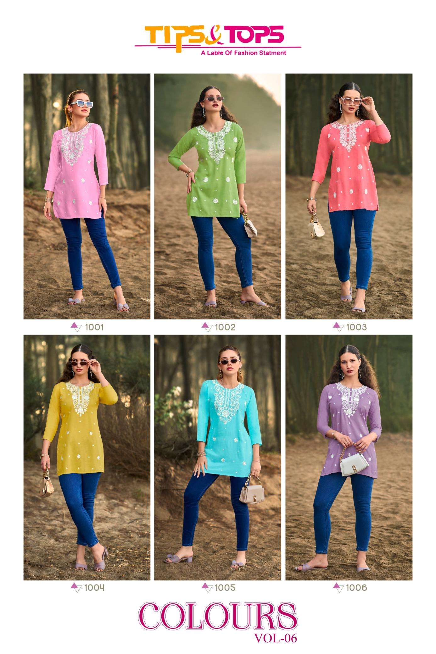 Tips & tops colors vol 6 Wholesale Kurtis manufacturers in Mumbai