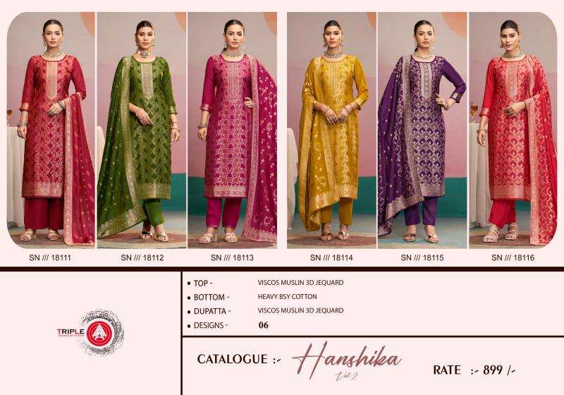 Triple a hanshika vol 2 Best dress material shop in Delhi