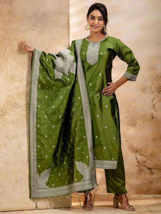 Vairaj banarasi jecard silk 3 indian kurtis in india