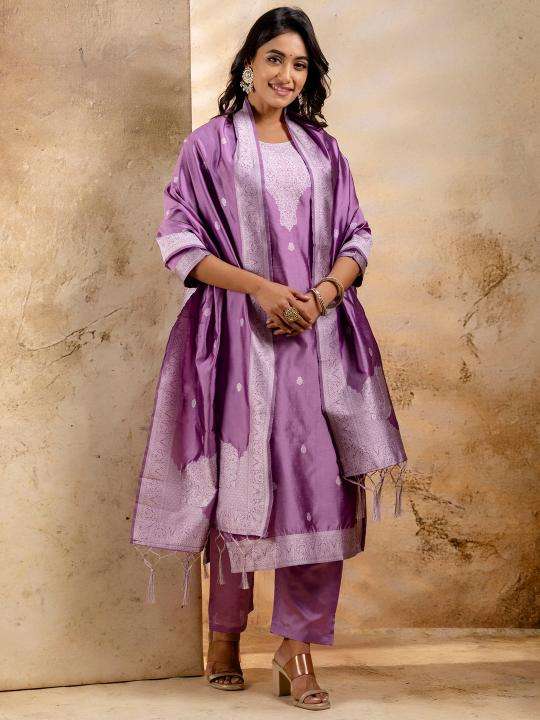 Vairaj banarasi jecard silk 3 indian kurtis in india