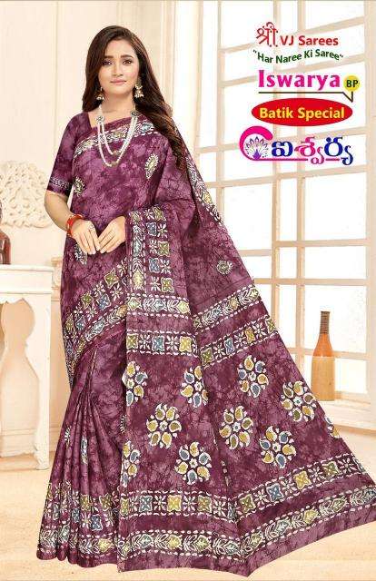 VJ iswarya batik speical vol-01 cotton printed Buy sarees in bulk from Surat