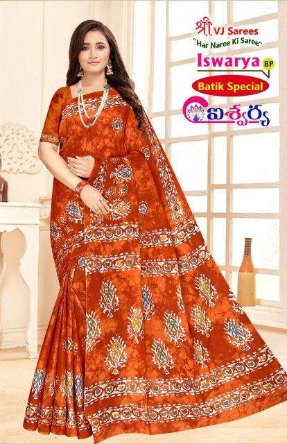 VJ iswarya batik speical vol-01 cotton printed Buy sarees in bulk from Surat