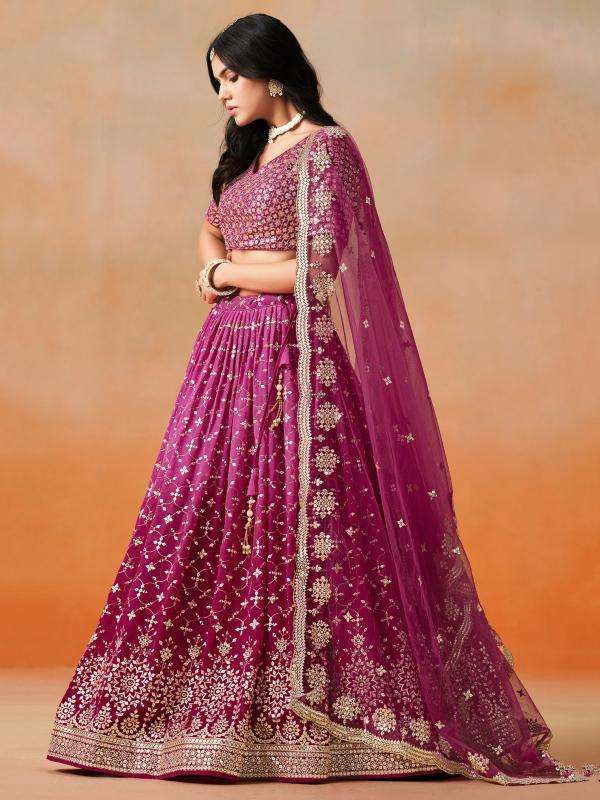 Zeel Clothing OMBRE Georgette Pink Latest lehenga choli collection in India