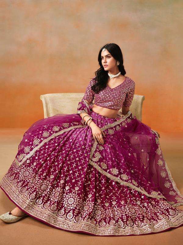 Zeel Clothing OMBRE Georgette Pink Latest lehenga choli collection in India