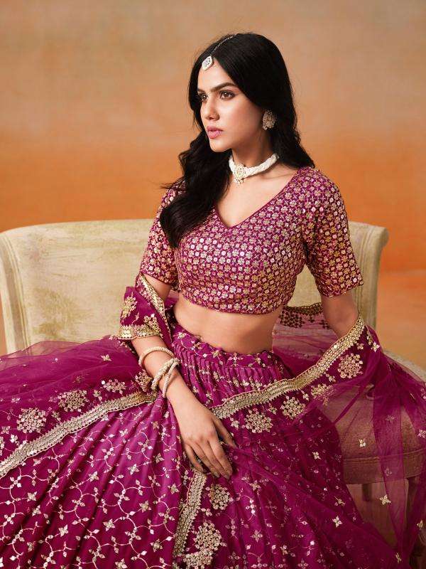Zeel Clothing OMBRE Georgette Pink Latest lehenga choli collection in India