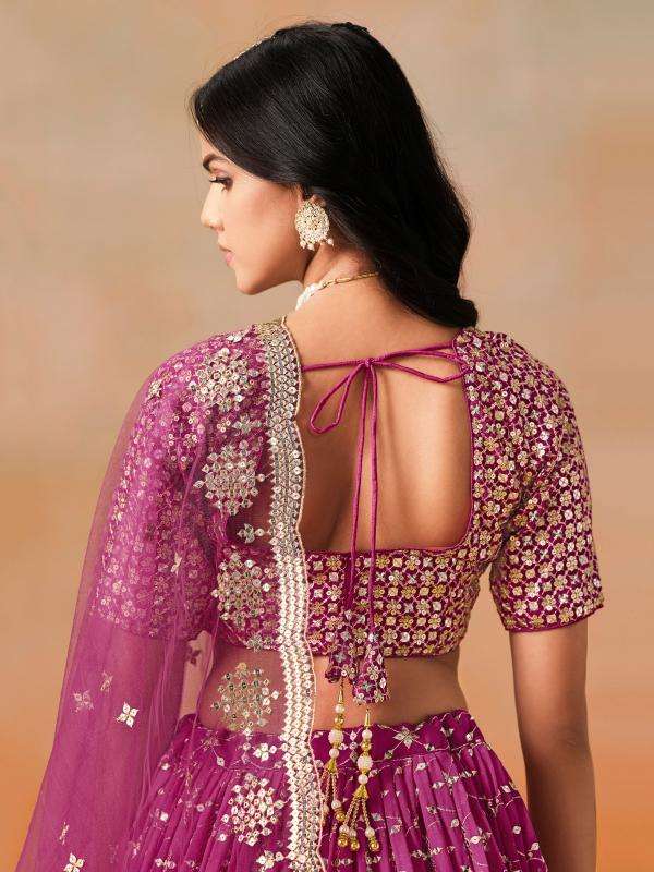 Zeel Clothing OMBRE Georgette Pink Latest lehenga choli collection in India