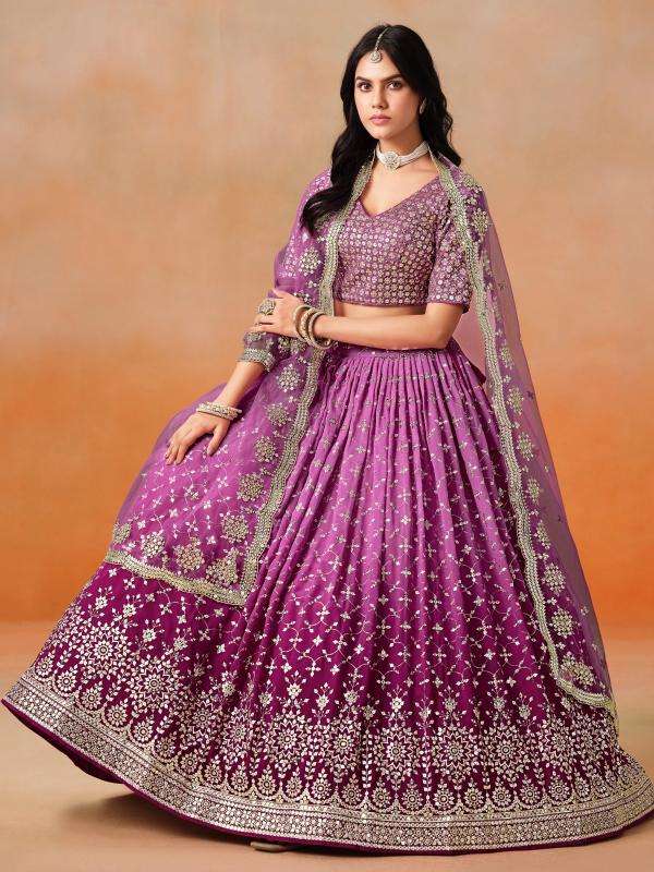 Zeel Clothing OMBRE Georgette rani Pink Bridal lehenga choli suppliers