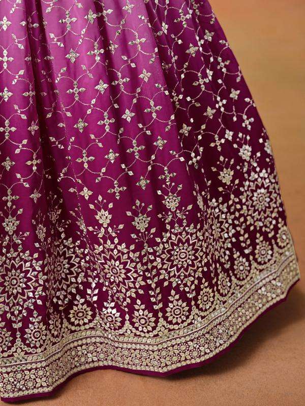 Zeel Clothing OMBRE Georgette rani Pink Bridal lehenga choli suppliers