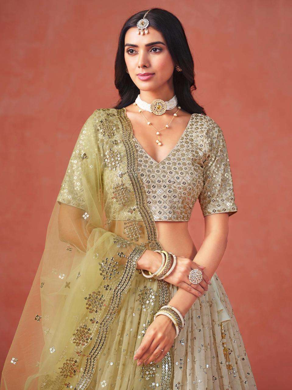 Zeel Clothing OMBRE YELLOW Georgette Designer lehenga choli wholesale in India