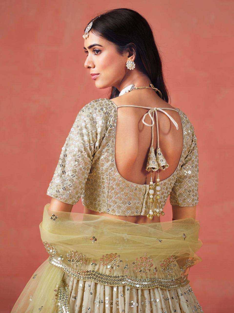 Zeel Clothing OMBRE YELLOW Georgette Designer lehenga choli wholesale in India